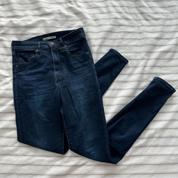 Levi’s Mile High Super Skinny Dark Blue Jeans Size 27 - Picture 2 of 7